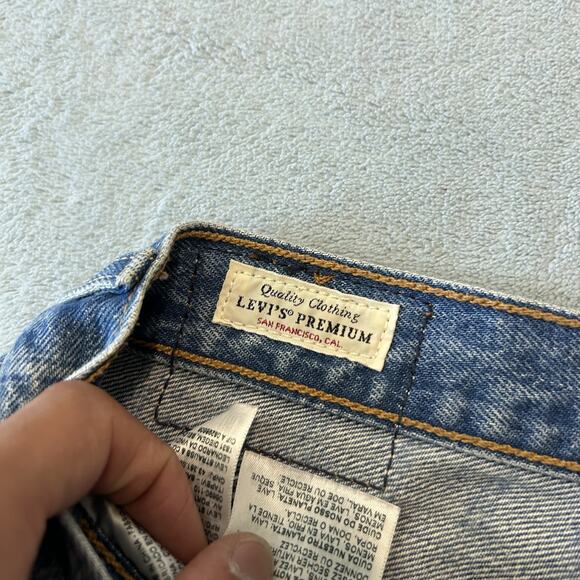 Levis 501 BIG E Conductor Pinstripe Jeans Womens 26x26 Straight Leg Button Fly - Picture 10 of 16